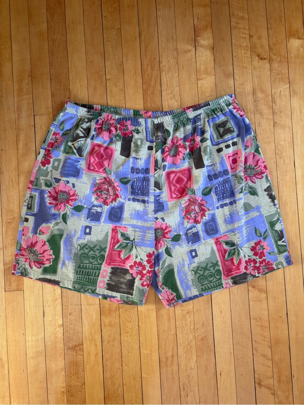 EUC Vintage 80s Novelty Print Resortwear Elastic Shorts | Women’s Plus 2X-3X